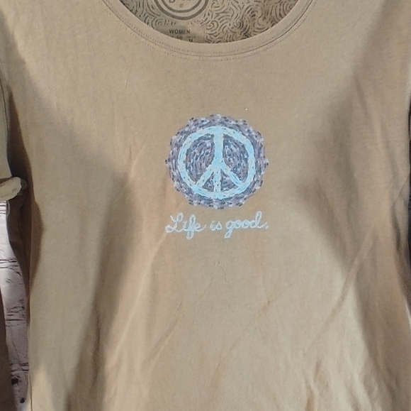 Life is Good Olive " Peace Graphic" Quarter Sleeve M - Picture 13 of 13